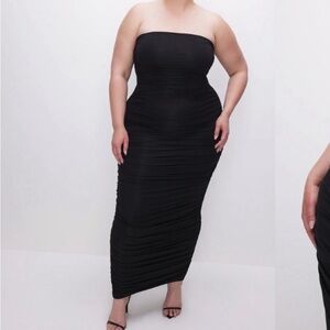 NWT Good American Slinky Jersey Maxi Tube Formal Dress Black size 4 (XL)